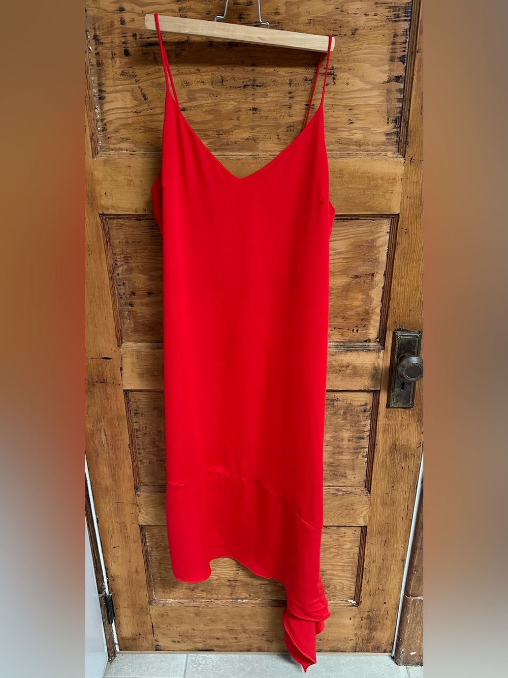 Mustard Seed Red Asymmetrical Slip Dress